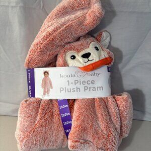 koalababy 1 piece plush pram, peach fleece, 18/24 mos - like new